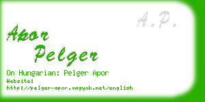 apor pelger business card